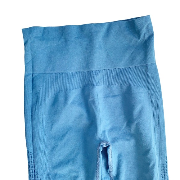 💜 Athleta Mesh Around Seamless Capri Pants S Blue Activewear Athleisure Small - Picture 9 of 10